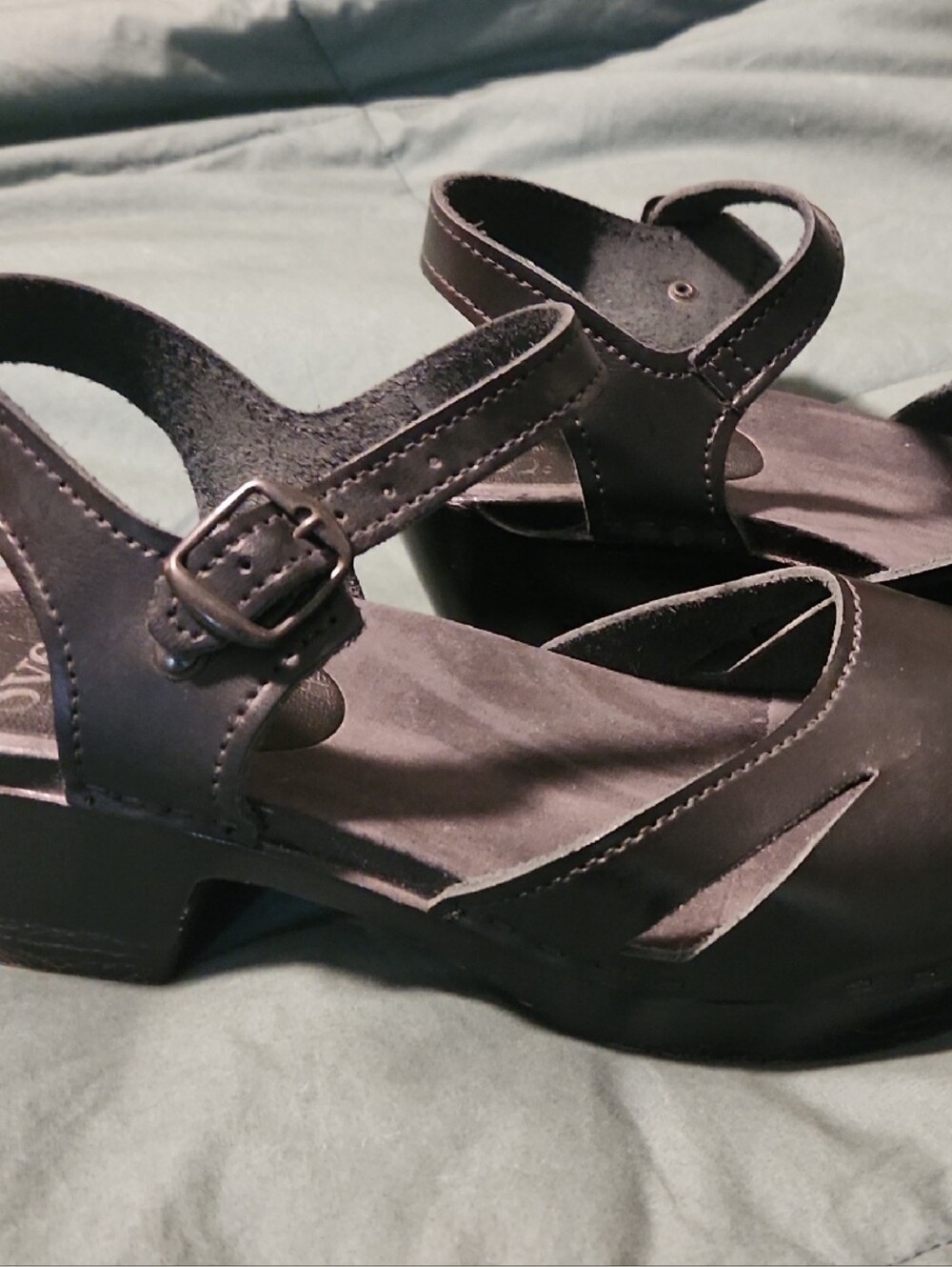 Sven Black Platform Mary Jane Wedge Sandals